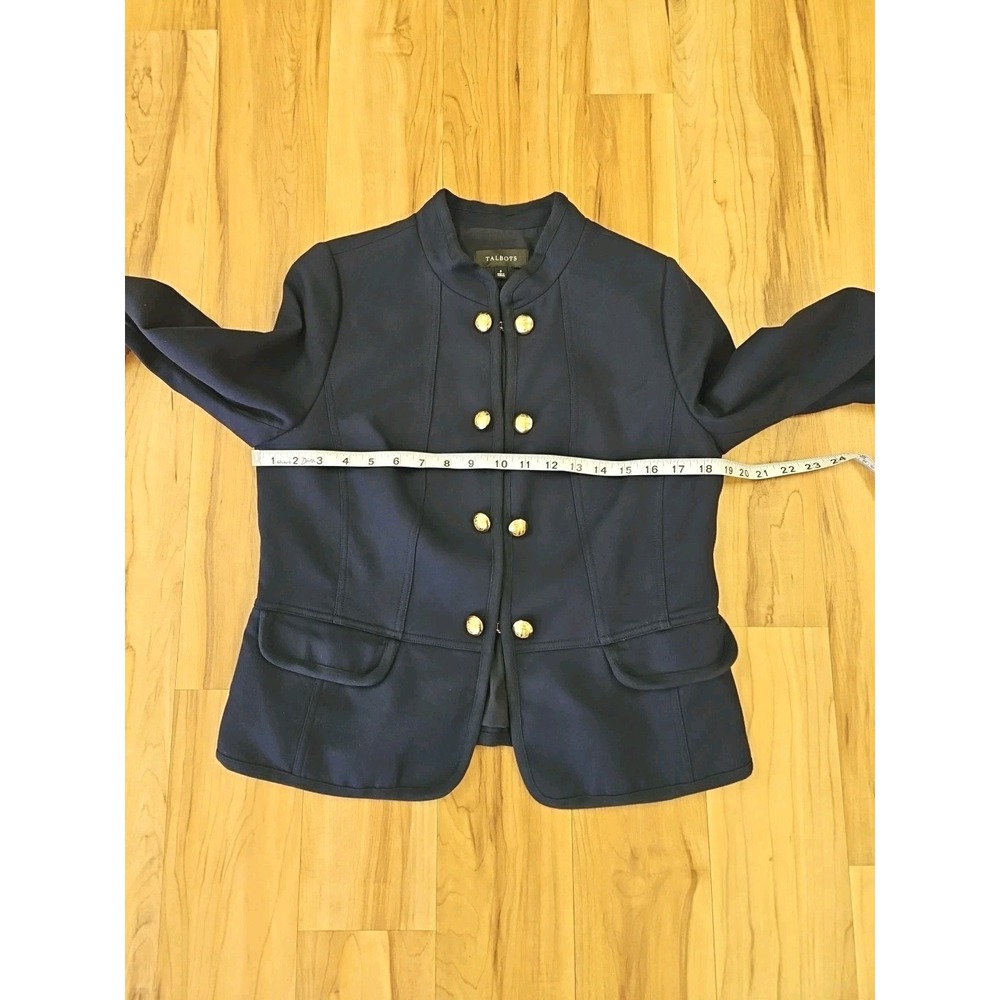 Talbots Navy Blue Military Jacket Gold Buttons Size 8 - Picture 6 of 9